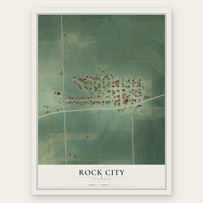 Rock City, Illinois map print, the full design
