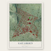 East Liberty, Pennsylvania map print, the full design