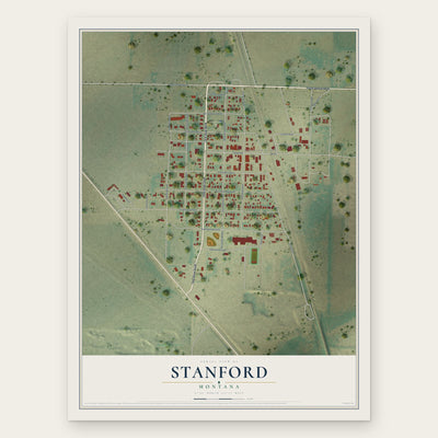 Stanford, Montana map print, the full design