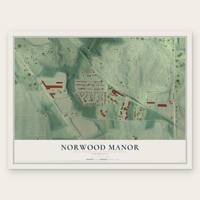 Norwood Manor, Georgia map print, the full design