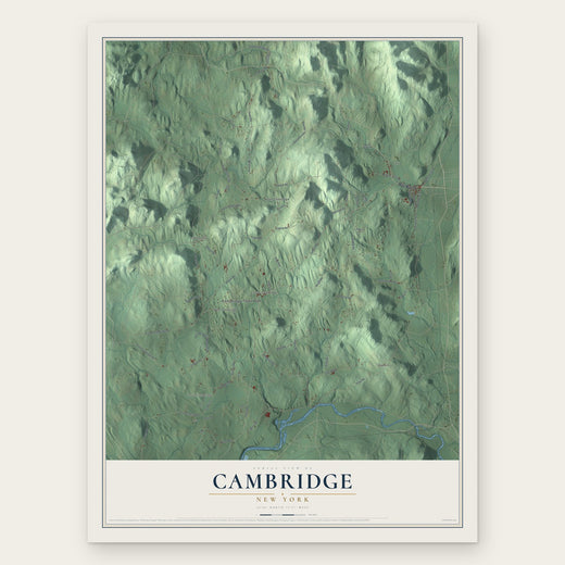 Cambridge, New York map print, the full design