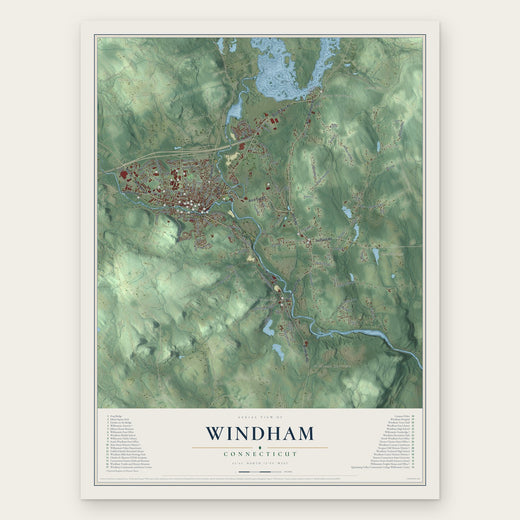 Windham, Connecticut map print, the full design