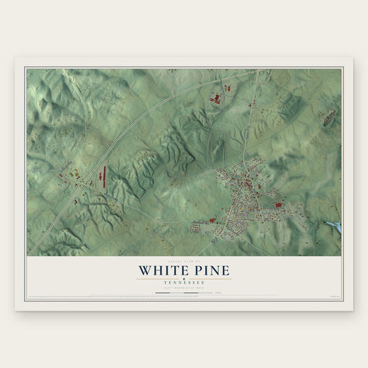 White Pine, Tennessee map print, the full design