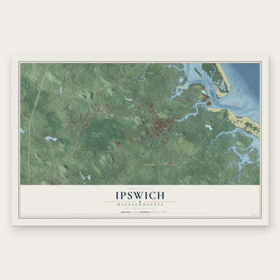 Ipswich, Massachusetts map print, the full design