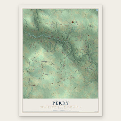 Perry, Mercer County, Pennsylvania map print, the full design