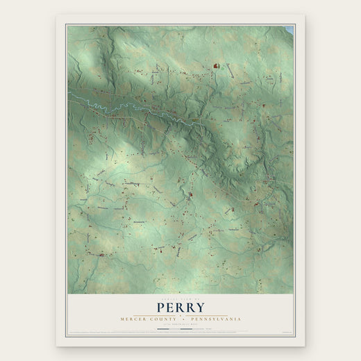 Perry, Mercer County, Pennsylvania map print, the full design