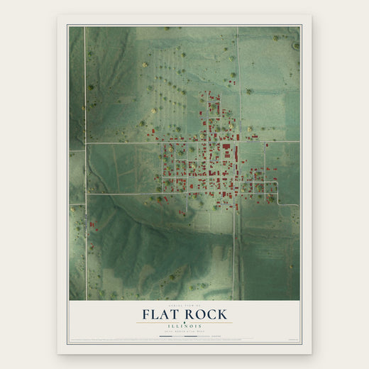 Flat Rock, Illinois map print, the full design