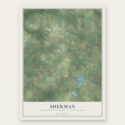 Sherman, Sheboygan County, Wisconsin map print, the full design