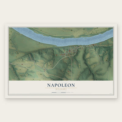 Napoleon, Missouri map print, the full design
