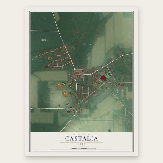 Castalia, Ohio map print, the full design