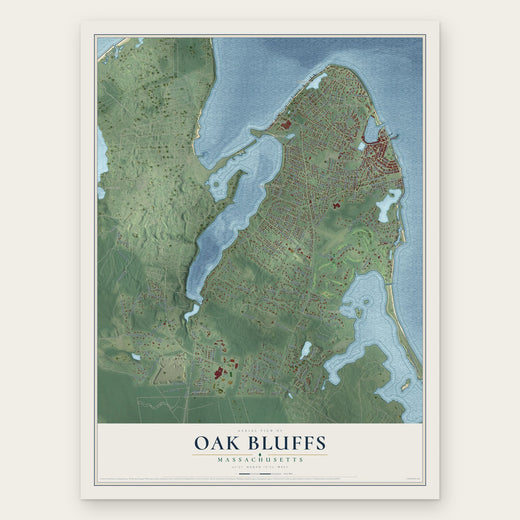 Oak Bluffs, Massachusetts map print, the full design