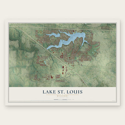 Lake St. Louis, Missouri map print, the full design