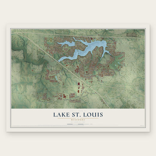 Lake St. Louis, Missouri map print, the full design