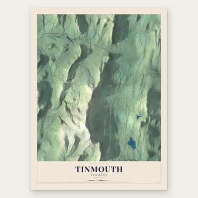 Tinmouth, Vermont map print, the full design