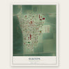 Elkton, South Dakota map print, the full design