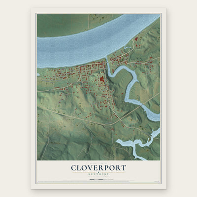 Cloverport, Kentucky map print, the full design