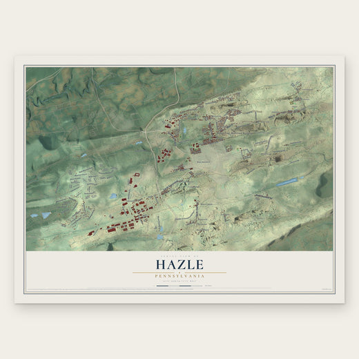 Hazle, Pennsylvania map print, the full design