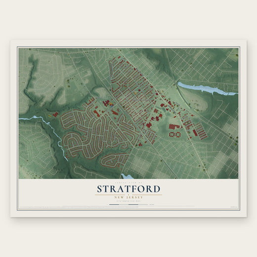 Stratford, New Jersey map print, the full design