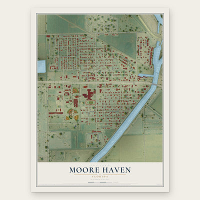 Moore Haven, Florida map print, the full design