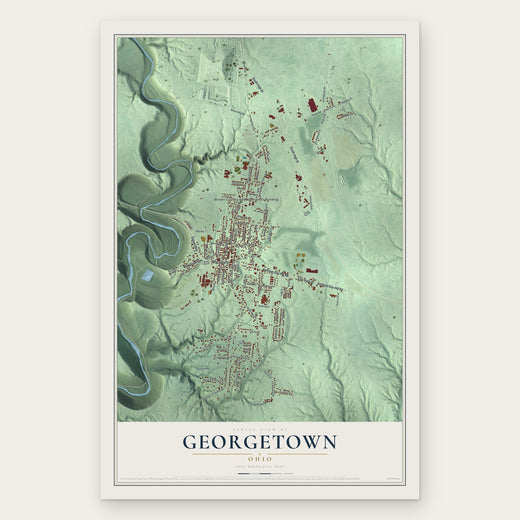 Georgetown, Ohio map print, the full design