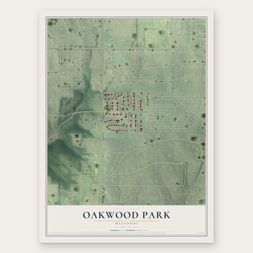 Oakwood Park, Missouri map print, the full design