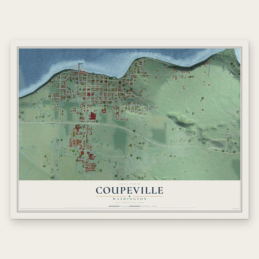 Coupeville, Washington map print, the full design