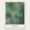Phillips, Oklahoma map print, the full design