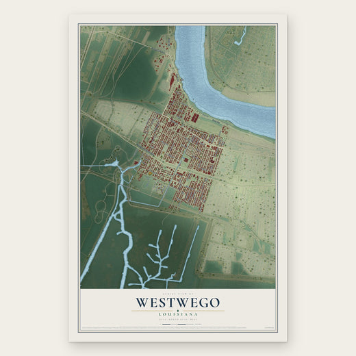 Westwego, Louisiana map print, the full design