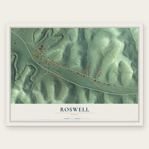 Roswell, Ohio map print, the full design