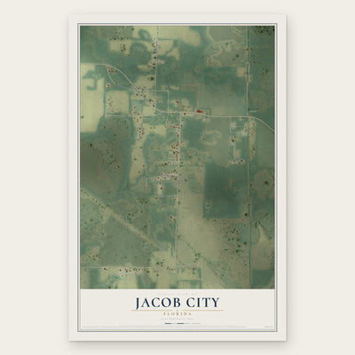 Jacob City, Florida map print, the full design