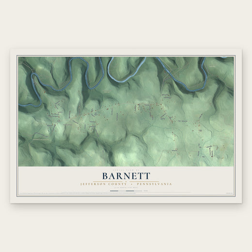 Barnett, Jefferson County, Pennsylvania map print, the full design