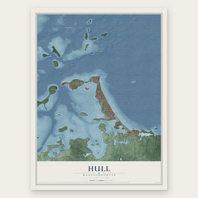Hull, Massachusetts map print, the full design