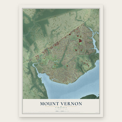 Mount Vernon, Virginia map print, the full design