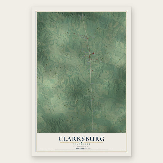 Clarksburg, Tennessee map print, the full design