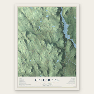 Colebrook, Connecticut map print, the full design
