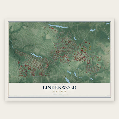 Lindenwold, New Jersey map print, the full design