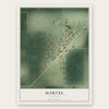 Harvel, Illinois map print, the full design