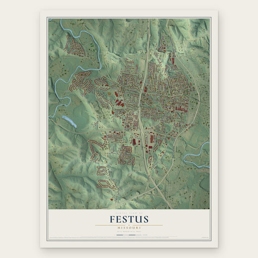 Festus, Missouri map print, the full design
