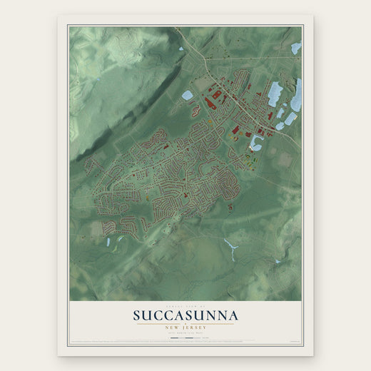 Succasunna, New Jersey map print, the full design