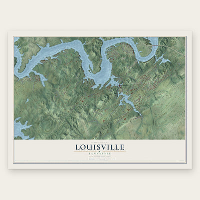 Louisville, Tennessee map print, the full design