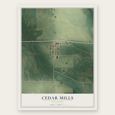 Cedar Mills, Minnesota map print, the full design