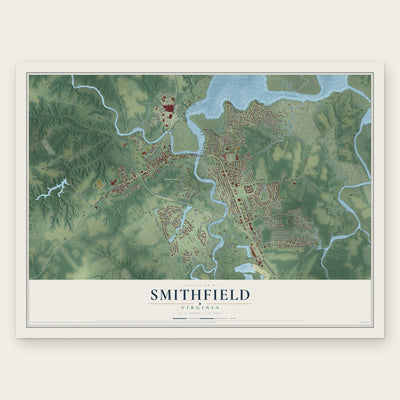 Smithfield, Virginia map print, the full design