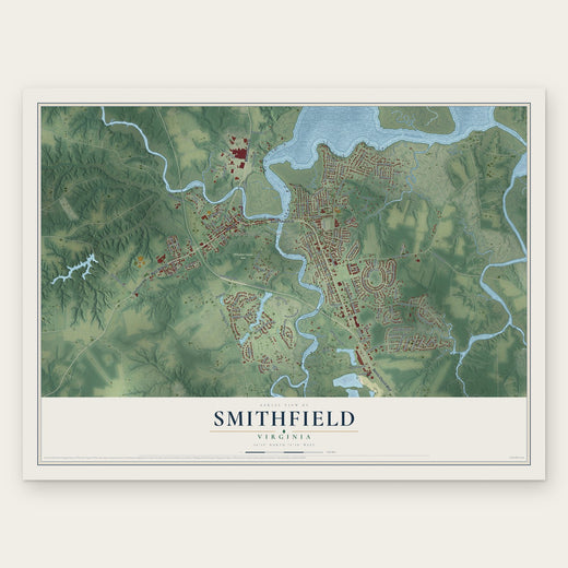 Smithfield, Virginia map print, the full design
