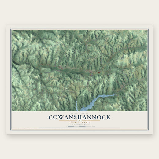Cowanshannock, Pennsylvania map print, the full design