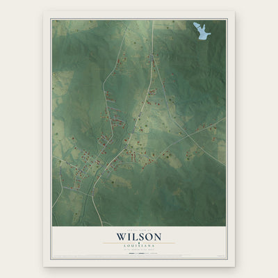Wilson, Louisiana map print, the full design