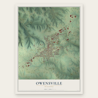 Owensville, Missouri map print, the full design