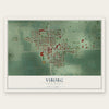 Viborg, South Dakota map print, the full design