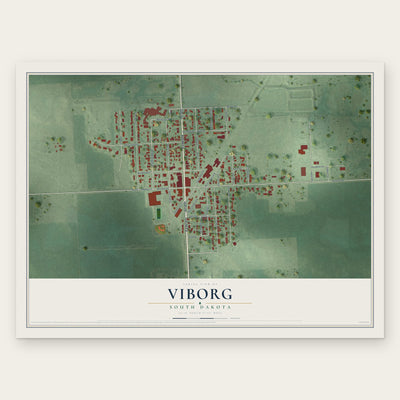 Viborg, South Dakota map print, the full design