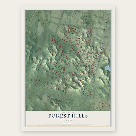 Forest Hills, Tennessee map print, the full design