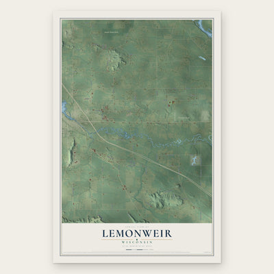 Lemonweir, Wisconsin map print, the full design